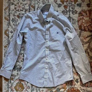Small Blue Striped Brooks Brothers Regent Fit Button Up